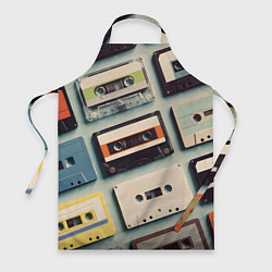 Фартук кулинарный Ретро аудио кассеты, цвет: 3D-принт