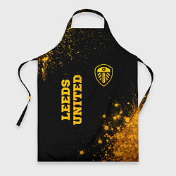 Фартук кулинарный Leeds United - gold gradient вертикально, цвет: 3D-принт