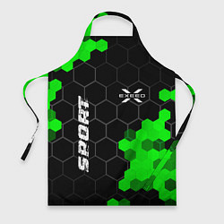 Фартук кулинарный Exeed green sport hexagon, цвет: 3D-принт