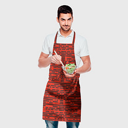 Фартук кулинарный Чёрные полосы на красном фоне, цвет: 3D-принт — фото 2