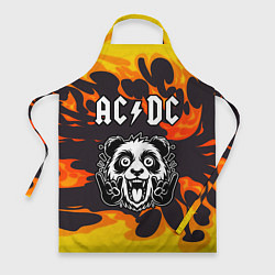 Фартук кулинарный AC DC рок панда и огонь, цвет: 3D-принт