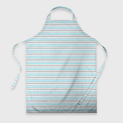 Фартук кулинарный Светлый серо-голубой полосами, цвет: 3D-принт