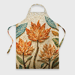 Фартук кулинарный Мозаика осенняя листва в теплых тонах, цвет: 3D-принт