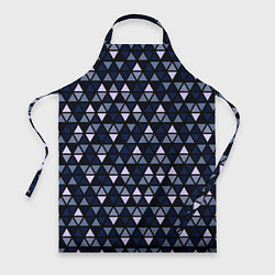 Фартук кулинарный Чёрно-синий паттерн треугольники, цвет: 3D-принт