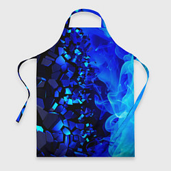 Фартук кулинарный Осколки плиток и синий огонь, цвет: 3D-принт