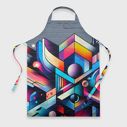 Фартук кулинарный Геометрическое абстрактное граффити - нейросеть, цвет: 3D-принт