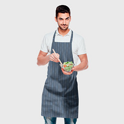 Фартук кулинарный Серо-синий текстурированные полосы, цвет: 3D-принт — фото 2