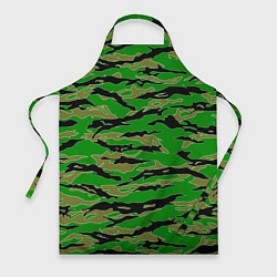 Фартук кулинарный Камуфляж на зеленом фоне, цвет: 3D-принт
