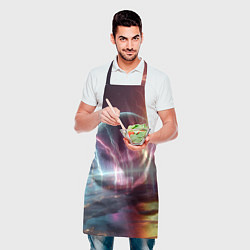 Фартук кулинарный Неоновый космос - разряд молний, цвет: 3D-принт — фото 2