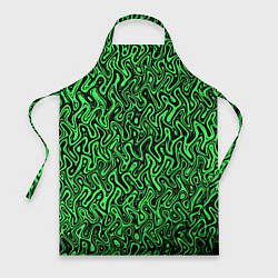 Фартук кулинарный Чёрно-зелёный абстрактный узор, цвет: 3D-принт