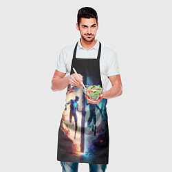Фартук кулинарный Portal люди в прыжке, цвет: 3D-принт — фото 2