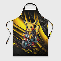 Фартук Пикачу на красном мотоцикле