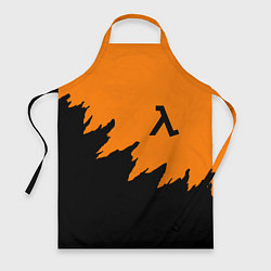 Фартук кулинарный Half life чёрно оранжевый, цвет: 3D-принт