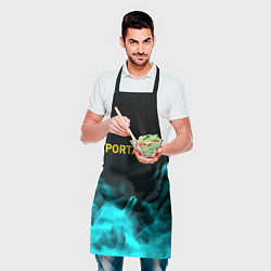Фартук кулинарный Portal fire blue, цвет: 3D-принт — фото 2