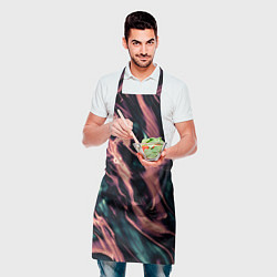 Фартук кулинарный Абстракция тёмный бирюзово-розовый, цвет: 3D-принт — фото 2