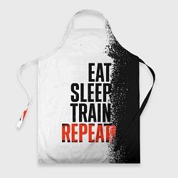 Фартук кулинарный Eat sleep train repeat, цвет: 3D-принт