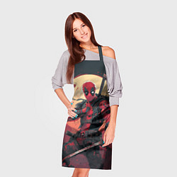 Фартук кулинарный Дэдпул самурай, цвет: 3D-принт — фото 2