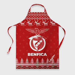 Фартук кулинарный Новогодний Benfica с оленями, цвет: 3D-принт