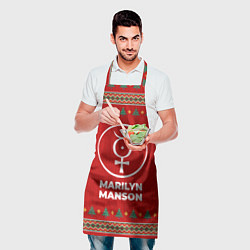 Фартук кулинарный Marilyn Manson new year, цвет: 3D-принт — фото 2