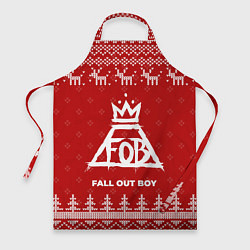 Фартук кулинарный Новогодний Fall Out Boy с оленями, цвет: 3D-принт