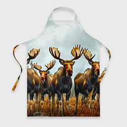 Фартук кулинарный Лоси, цвет: 3D-принт