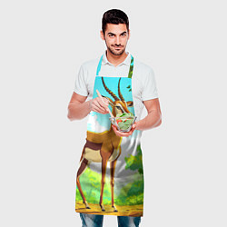Фартук кулинарный Газель в лесу, цвет: 3D-принт — фото 2
