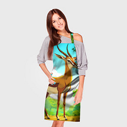 Фартук кулинарный Газель в лесу, цвет: 3D-принт — фото 2