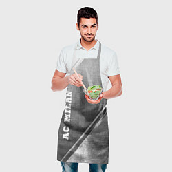 Фартук кулинарный AC Milan - grey gradient вертикально, цвет: 3D-принт — фото 2