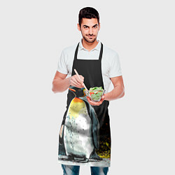 Фартук кулинарный Пингвин на черном, цвет: 3D-принт — фото 2