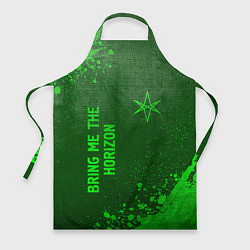 Фартук кулинарный Bring Me the Horizon - green gradient вертикально, цвет: 3D-принт