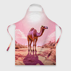 Фартук кулинарный Верблюд в розовой пустыне, цвет: 3D-принт