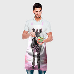 Фартук кулинарный Зебра в розовом коридоре, цвет: 3D-принт — фото 2