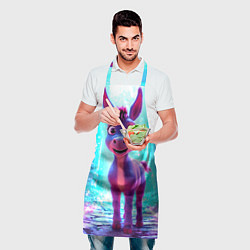 Фартук кулинарный Ослик в неоновых искрах, цвет: 3D-принт — фото 2