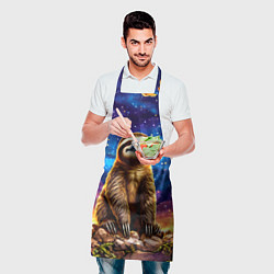 Фартук кулинарный Ленивец и звездное небо, цвет: 3D-принт — фото 2