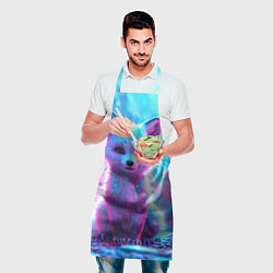 Фартук кулинарный Песец в неоновом свете, цвет: 3D-принт — фото 2