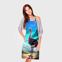 Фартук кулинарный Страус в пещере, цвет: 3D-принт — фото 2