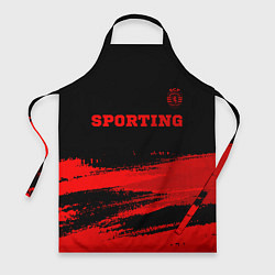 Фартук кулинарный Sporting - red gradient посередине, цвет: 3D-принт
