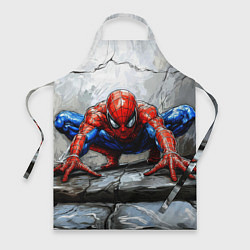 Фартук кулинарный Человек-паук палзет на стене, цвет: 3D-принт