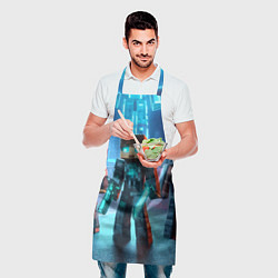 Фартук кулинарный Minecraft - ai art neon glow, цвет: 3D-принт — фото 2