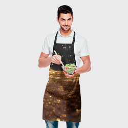 Фартук кулинарный Золотистые крупицы на черном, цвет: 3D-принт — фото 2