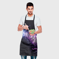 Фартук кулинарный Фиолетово-синяя абстрактная волна, цвет: 3D-принт — фото 2
