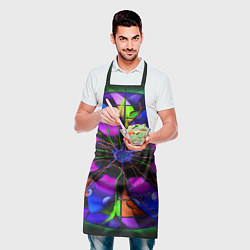 Фартук кулинарный Неоновая психоделика лепестки, цвет: 3D-принт — фото 2