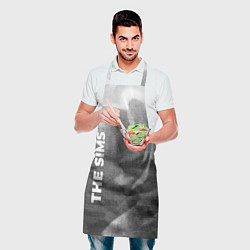 Фартук кулинарный The Sims - grey gradient вертикально, цвет: 3D-принт — фото 2