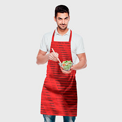 Фартук кулинарный Красный полосатый, цвет: 3D-принт — фото 2