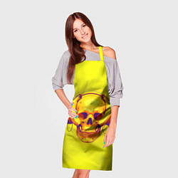 Фартук кулинарный Yellow bananas skull - cyberpunk, цвет: 3D-принт — фото 2