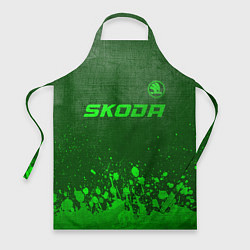 Фартук кулинарный Skoda - green gradient посередине, цвет: 3D-принт