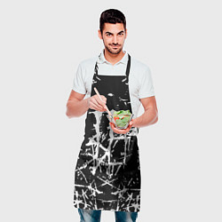 Фартук кулинарный Monster energy белые штрихи краско, цвет: 3D-принт — фото 2