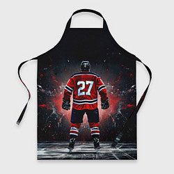 Фартук кулинарный Хоккеист на черном, цвет: 3D-принт