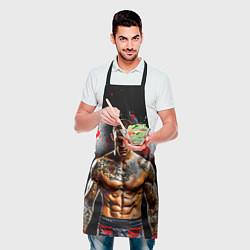 Фартук кулинарный Дастин Порье на черном, цвет: 3D-принт — фото 2