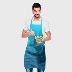 Фартук кулинарный Лазурный голубой текстурный градиент, цвет: 3D-принт — фото 2